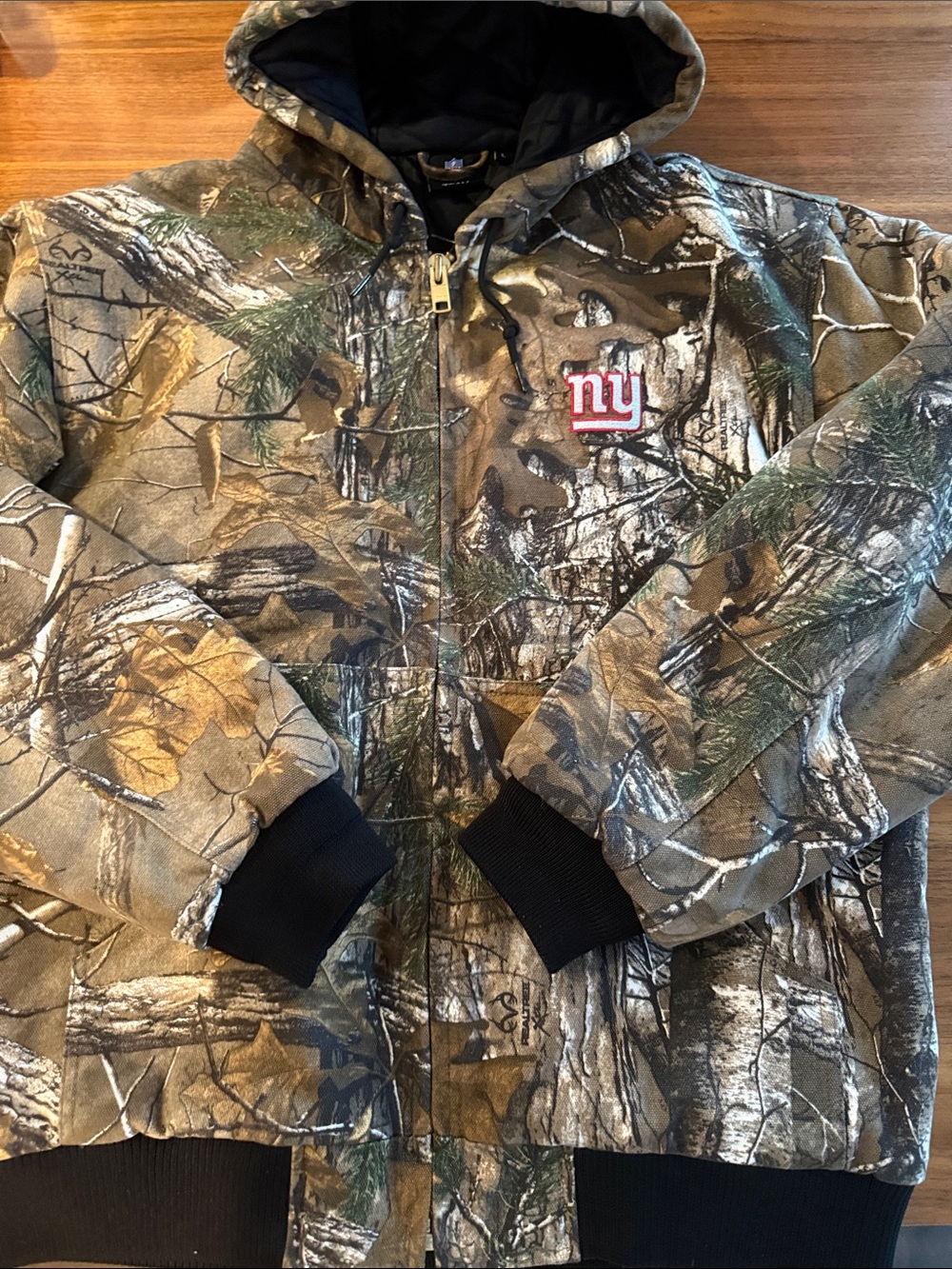 NFL Realtree Camo Jacket ZIP UP NY giants sz L